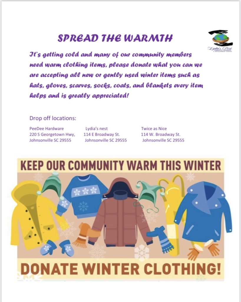 KEEP OUR COMMUNITY WARM THIS WINTER. DONATE WINTER CLOTHING!