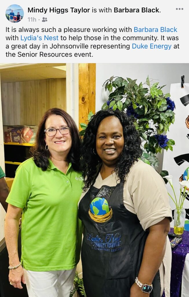 Mindy Taylor of Duke Energy with Barbara Black