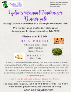 Annual Fundraiser Dinner Sale